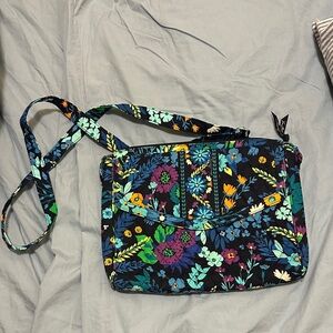 Vera Bradley Black Multicolor Floral Quilted Crossbody